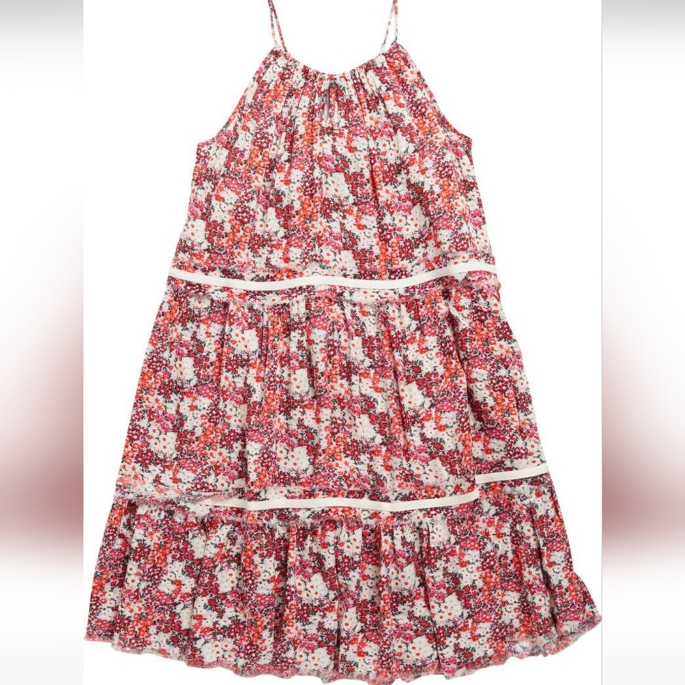 Nordstrom Kid's Ditsy Floral Tiered Gauze Sundress Size Large 10-12 NWT
